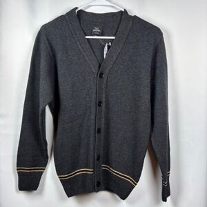 Universal Harry Potter Hufflepuff Women's Cardigan Sweater S Gray Wool Blend NWT